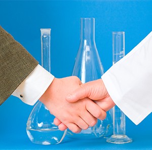 Research shaking hands