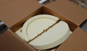 A high density foam cap used to create molds for the thermal insulation cap for gas water heaters