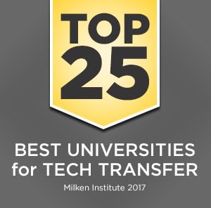 UCF ranks in the top 25 in the nation for best universities for tech transfer by Milken Institute in 2017