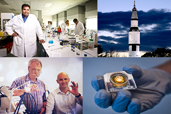 Image collage of UCF researchers, inventions